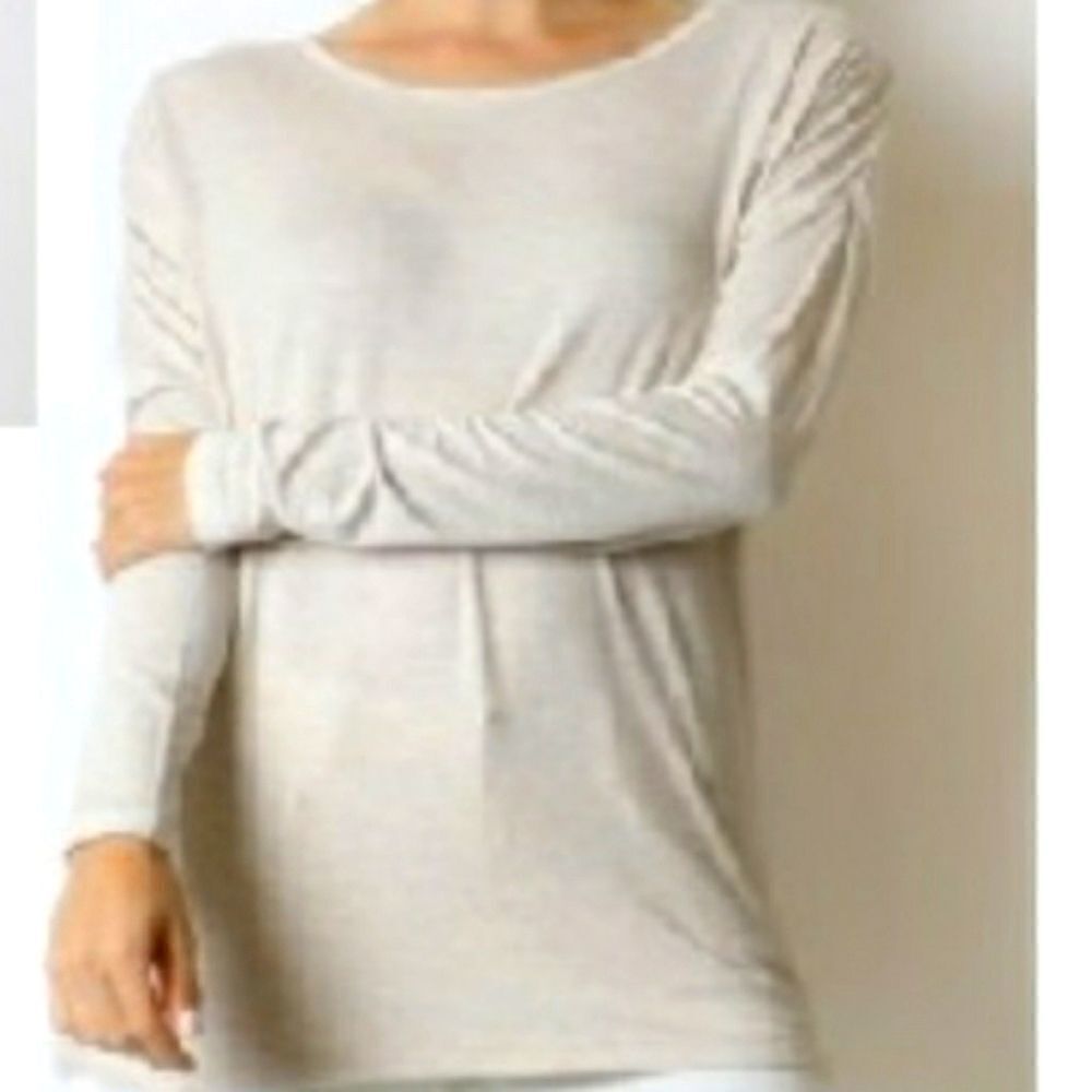 NWT Zenana Outfitters Ivory Pink Long Sleeve Tee